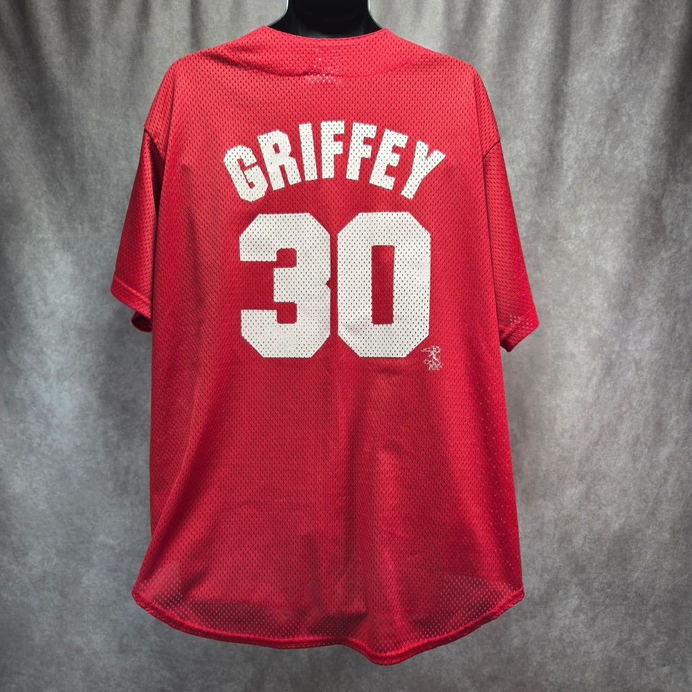 Majestic Cincinnati Reds Ken Griffey Jr 30 Baseball Jersey Red XL Made in USA